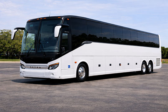 56-passenger charter bus available for charter in Chicago, IL